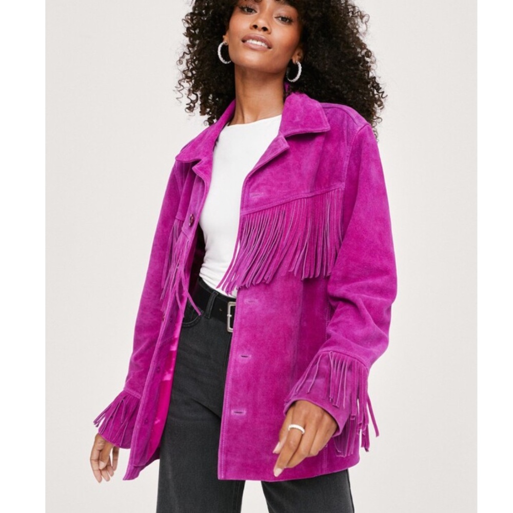Nasty Gal Collection 100% Suede Fringe Jacket